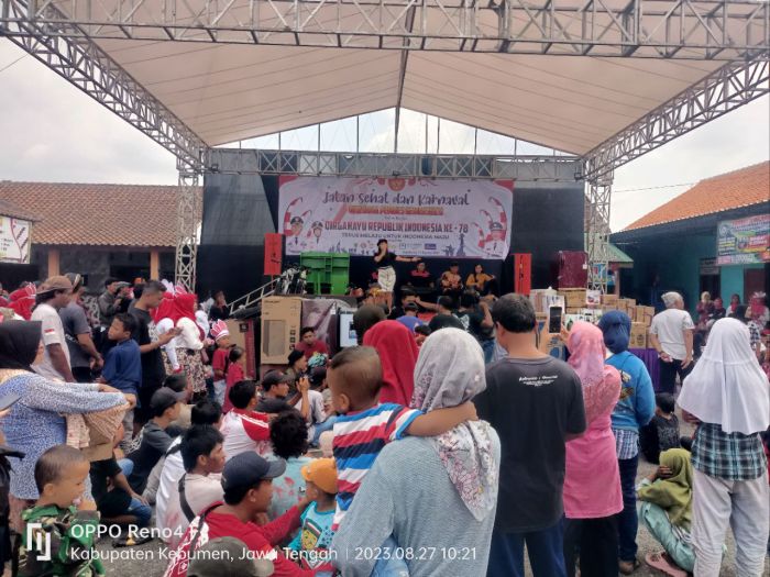 Jalan sehat dan Karnaval Bersama Pemdes Gemeksekti dalam rangka Dirgahayu Republik Indonesia Ke-78 terus maju untuk indonesia Maju 02